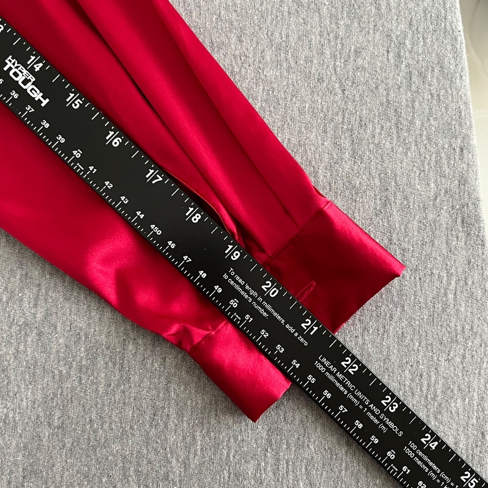 Pendleton Silky Red Formal Blouse Button Wrist New with Imperfection Size 10 - Picture 13 of 14